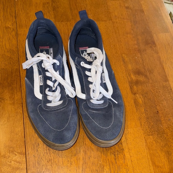 Vans Men's Dark Blue and White Sneakers - Picture 1 of 3